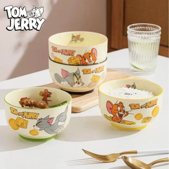 Tom and Jerry Officially Licensed Bowl Set Ceramic bowls Dishwasher Safe Set of 4