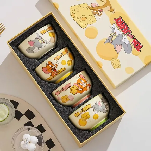 Tom and Jerry Officially Licensed Bowl Set Ceramic bowls Dishwasher Safe Set of 4