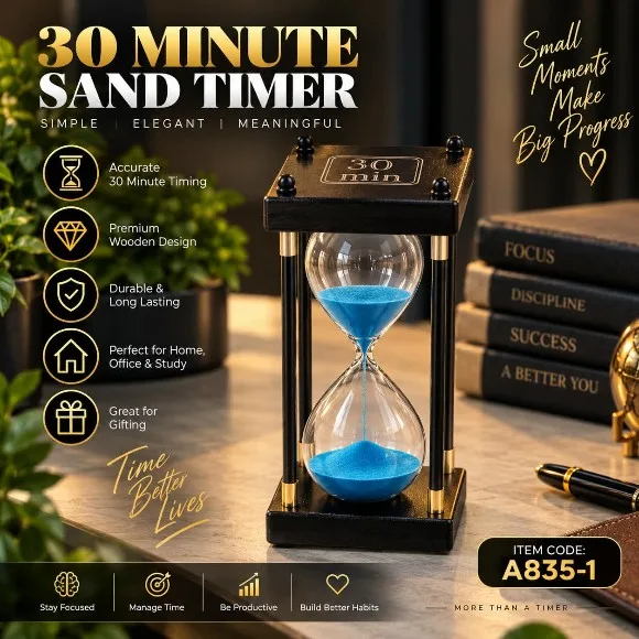 Decorative Sand Timer Hourglass Collection – Vintage & Modern Sand Clocks (1 to 30 Minutes) for Desk, Study & Home Decor
