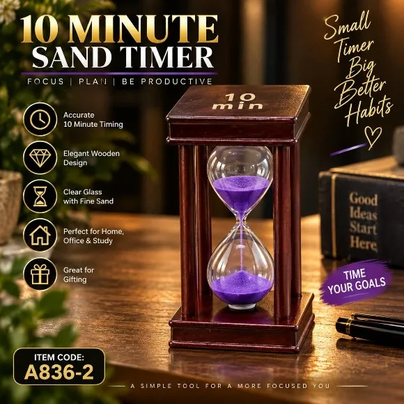 Decorative Sand Timer Hourglass Collection – Vintage & Modern Sand Clocks (1 to 30 Minutes) for Desk, Study & Home Decor