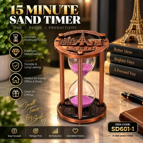 Decorative Sand Timer Hourglass Collection – Vintage & Modern Sand Clocks (1 to 30 Minutes) for Desk, Study & Home Decor