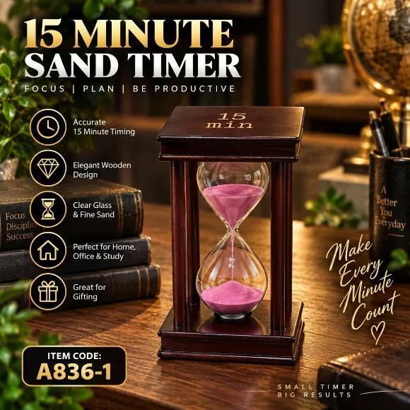 Decorative Sand Timer Hourglass Collection – Vintage & Modern Sand Clocks (1 to 30 Minutes) for Desk, Study & Home Decor