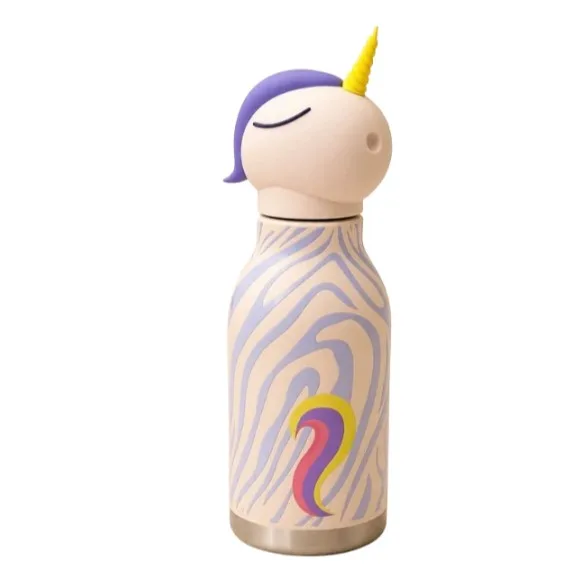 Viral Animal Water Bottles Metal Sus 316 Steel Bottle With Straw Brush