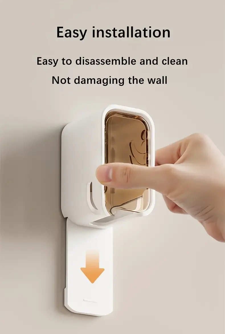 1pc of bathroom accessory a wall mounted toothbrush storage box that requires no drilling suitable for   electric and regular toothbrushes     space Product details 1