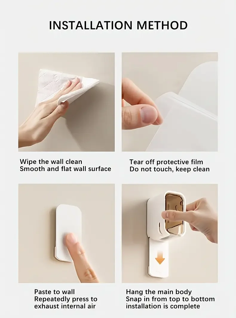 1pc of bathroom accessory a wall mounted toothbrush storage box that requires no drilling suitable for   electric and regular toothbrushes     space Product details 6