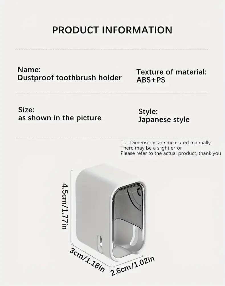 1pc of bathroom accessory a wall mounted toothbrush storage box that requires no drilling suitable for   electric and regular toothbrushes     space Product details 7