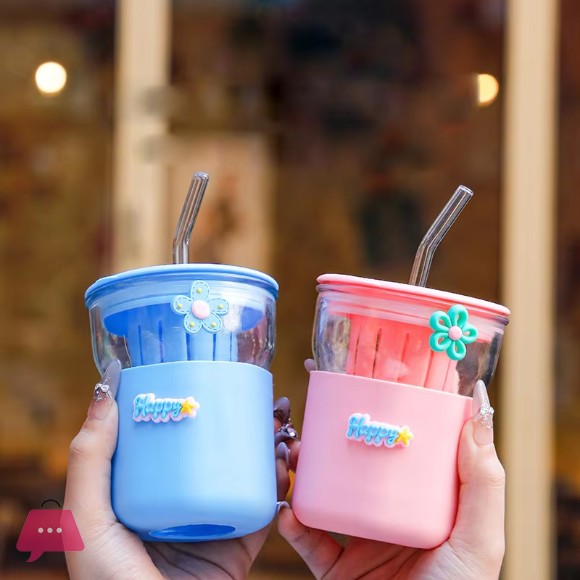Water Cup Glass Cups for Coffee Drinks 400ML