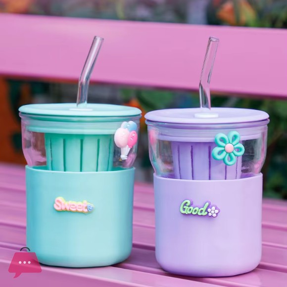 Water Cup Glass Cups for Coffee Drinks 400ML