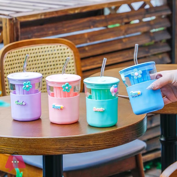 Water Cup Glass Cups for Coffee Drinks 400ML