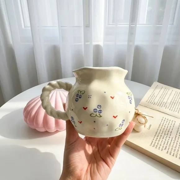 Wavy Fruity Floral Mug - Cute Aesthetic Mug 300 ml - 1 Pcs