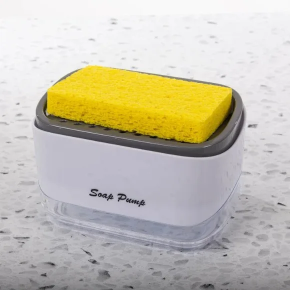 2-in-1 Soap Pump Dispenser with Sponge