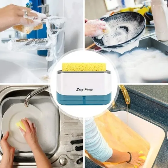2-in-1 Soap Pump Dispenser with Sponge