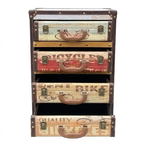 4 Compartments Suitcase Look Retro Suitcase Shelf