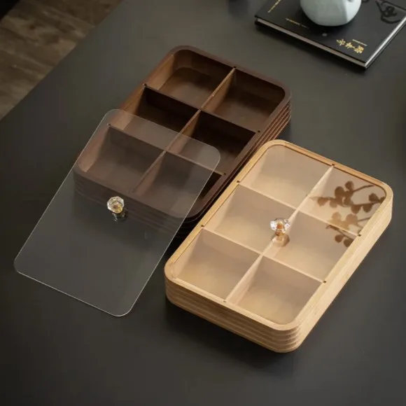Bamboo Living Room Luxury Six-Compartment Fruit Tray