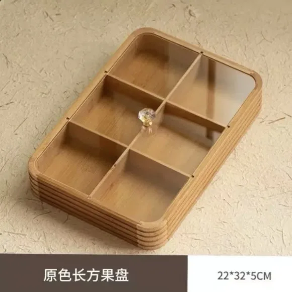 Bamboo Living Room Luxury Six-Compartment Fruit Tray