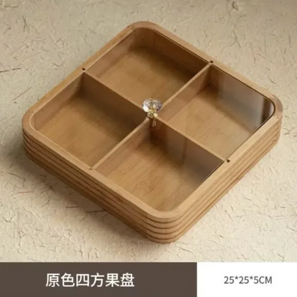 Bamboo Living Room Luxury Six-Compartment Fruit Tray