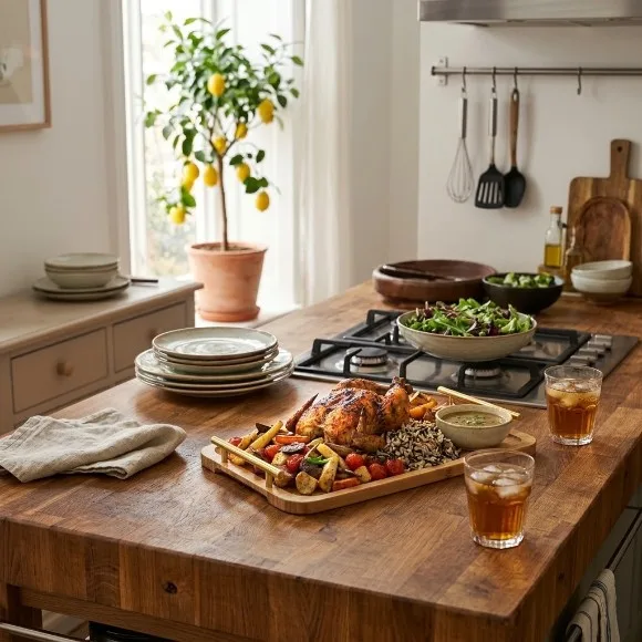 Bamboo Oblong Tray Natural Gold Handles