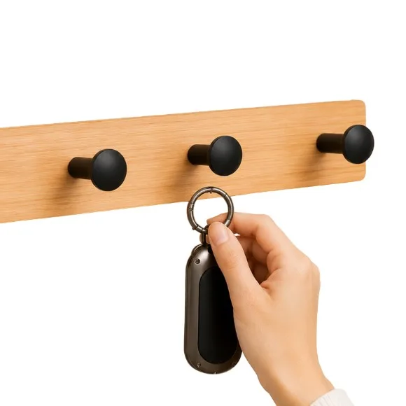 Bamboo & Wood Hooks Creative Towel Hooks Wooden Tie Scarf Rack Hooks Storage Rack Clothes and Hat Hanger