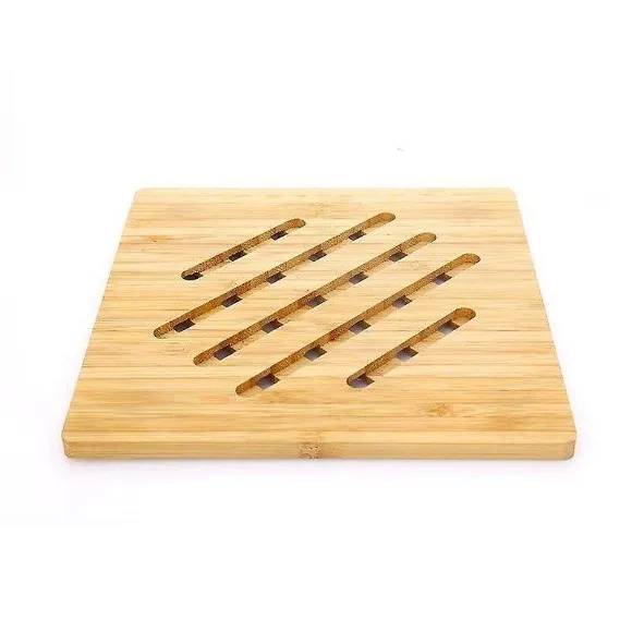 Bamboo Wood Trivet Non-Slip Heat Resistant Hot Pot Holder Large