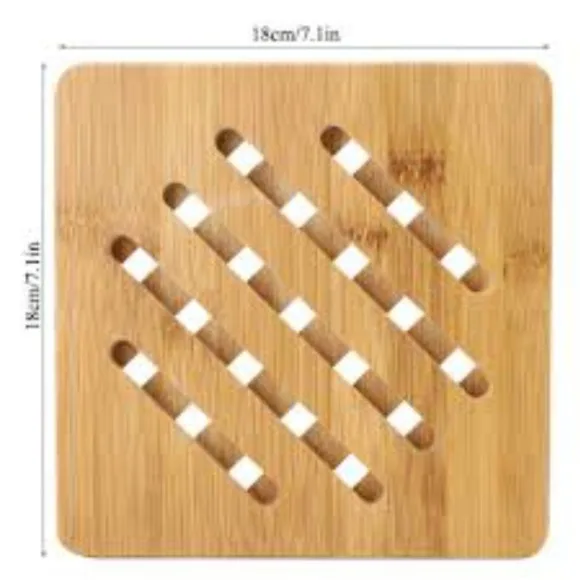 Bamboo Wood Trivet Non-Slip Heat Resistant Hot Pot Holder Large