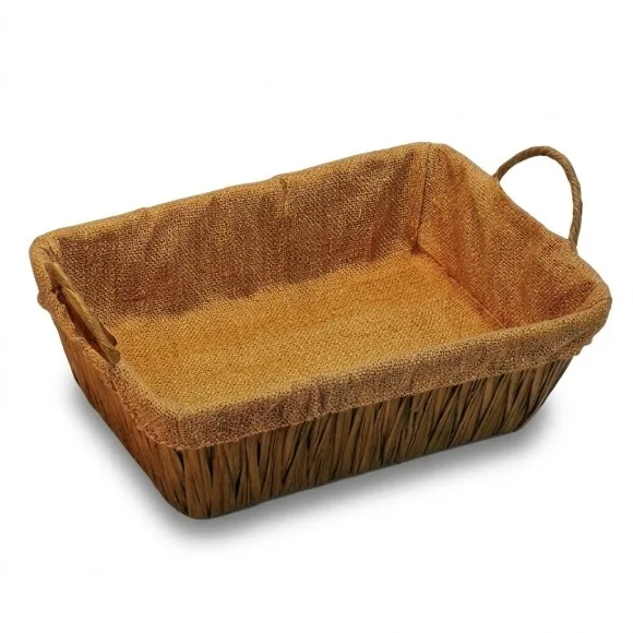 Rustic Handcrafted Tabletop Basket Set with Jute Lining with Febric Cover
