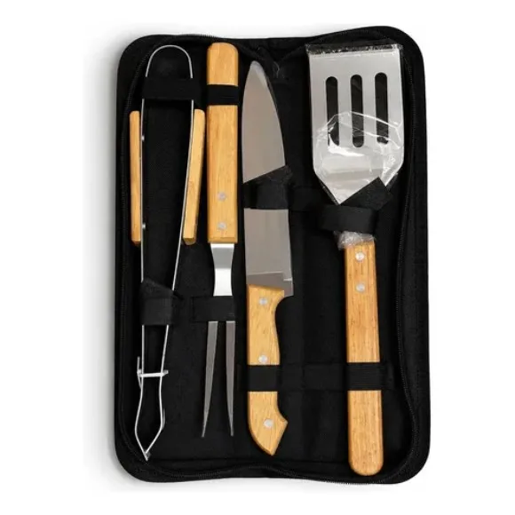 BBQ Set Barbecue Accessories Set of 4 with Bag