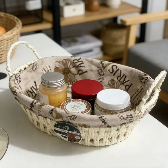 Classic Style Bread Serve Basket with Cloth