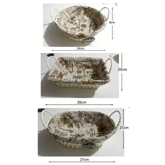 Classic Style Bread Serve Basket with Cloth