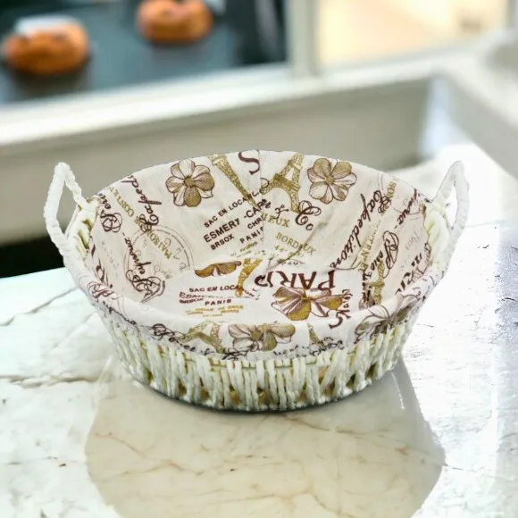 Classic Style Bread Serve Basket with Cloth