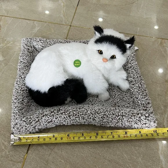 Cute Cat Plush Toy Carpet Soft Cat Simulation Kitten 30cm