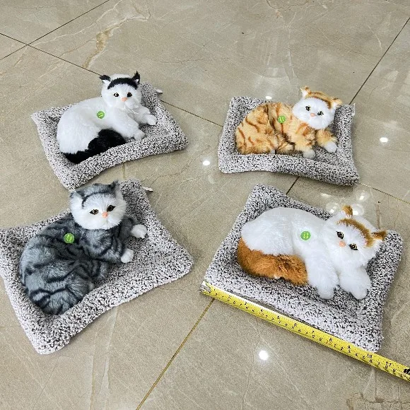 Cute Cat Plush Toy Carpet Soft Cat Simulation Kitten 30cm