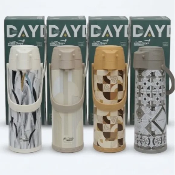 Daydays Stainless Steel Airpot Thermos Vacuum Insulated Pump Flask with Glass Liner 1.9 Liter