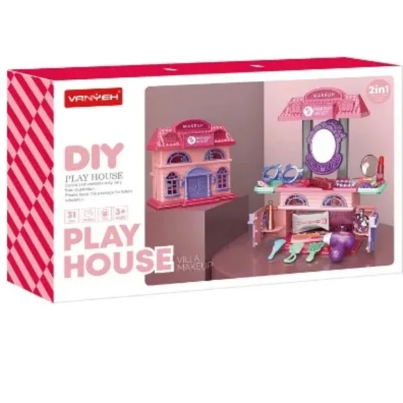 DIY Play House Villa Makeup 2 in 1