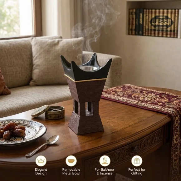 Elegant Crown Tower Bakhoor Burner