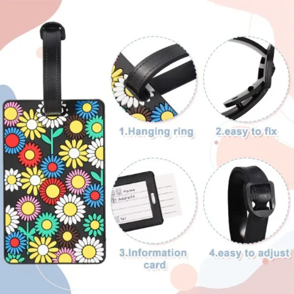 Geometric Patterns Name Luggage Tags Baggages Tag with Buckle Luggage Tags
