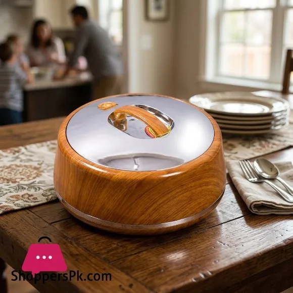 Golden Fire Round Wood Silver Hotpot 3.0 Liter - 663LW/S