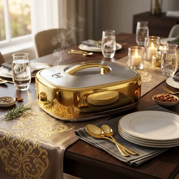 Golden Fire Rectangle Gold & Silver Hot Pot 5.5Liter 775G/S (Made in Taiwan)