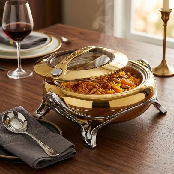 Golden Fire Rectangle Gold & Silver Hot Pot 5.0 Liter 685G/S (Made in Taiwan)