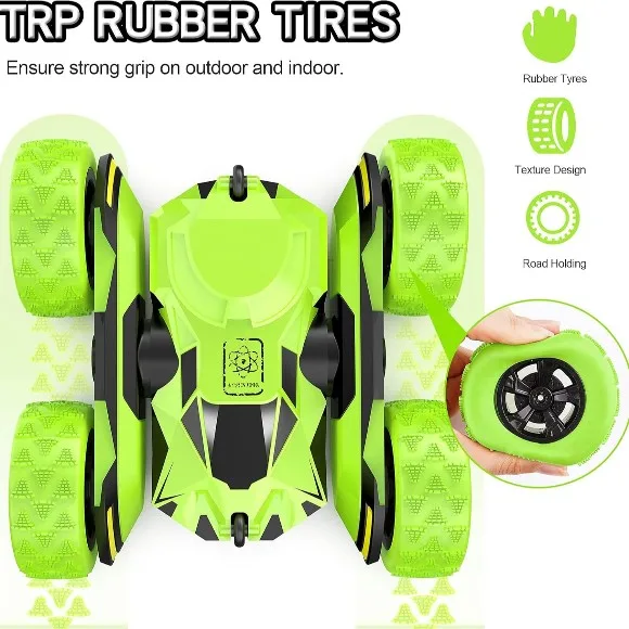 (Green) - RC Car Remote Control Stunt Car,