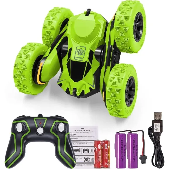 (Green) - RC Car Remote Control Stunt Car,