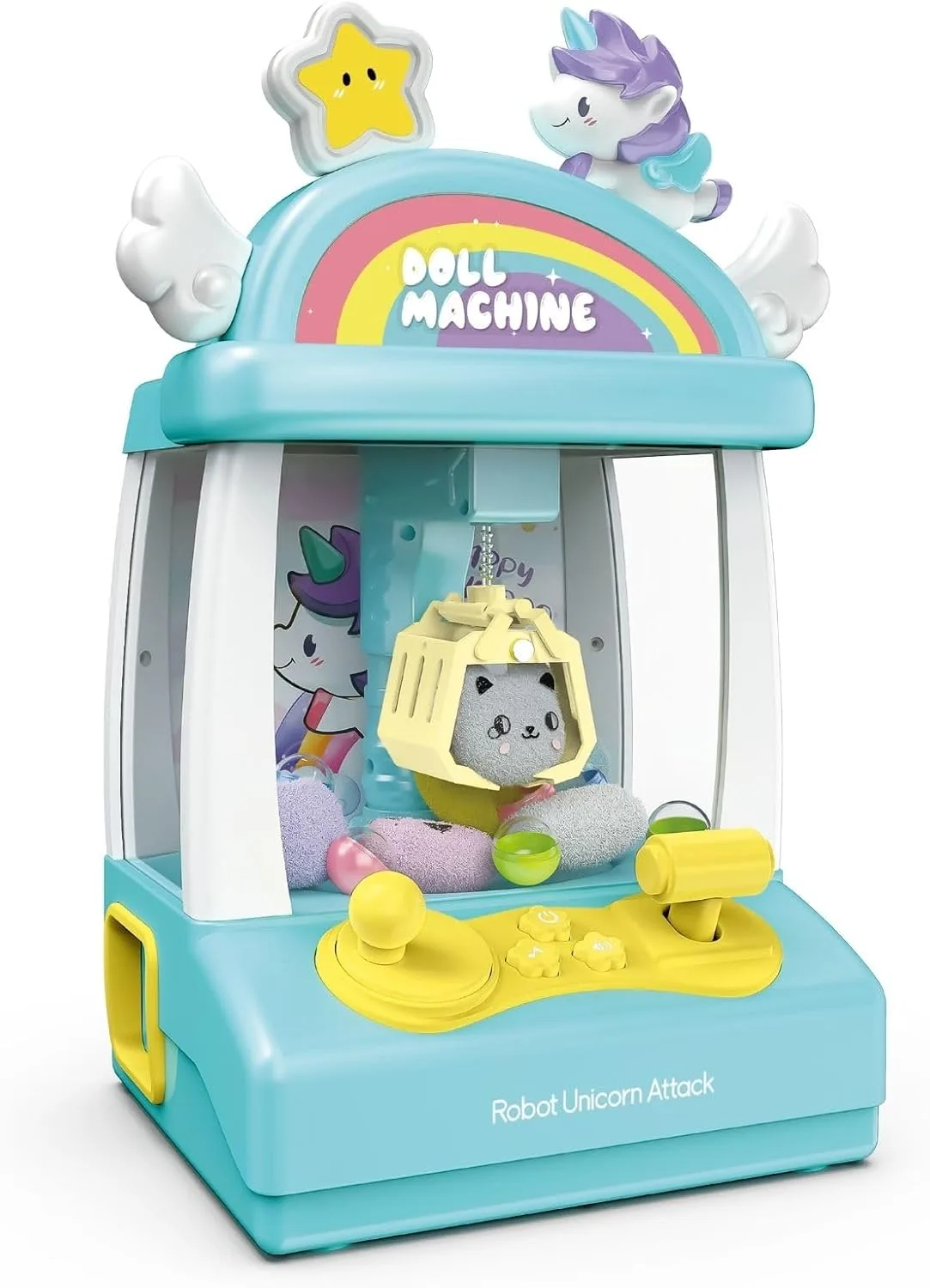Mini Grabbing Machine for Stuffed Animals, Toy with Sound and Light, Claw