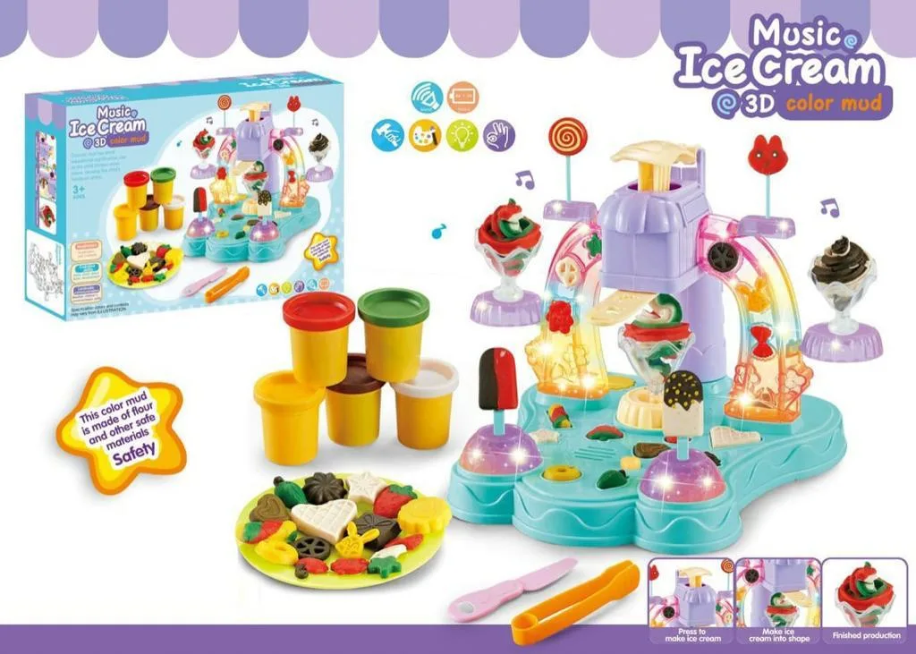 Music Ice Cream and 3D Color Mud
