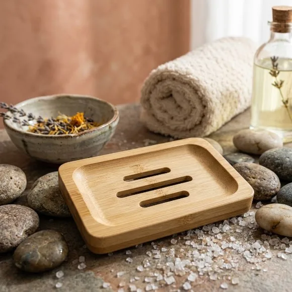 Rectangular Bamboo Soap Dish