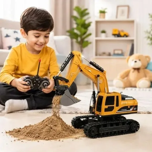 Remote Control Excavator With Metal Bucket