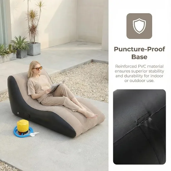 S Shape Inflatable Sofa Outdoor Lazy Inflatable Sofa Portable and Easy To Store