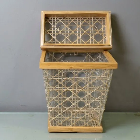 Wood Fancy Dustbin & Tissue Box Holder