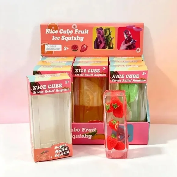 squishy Product Vaseline Fruit Pinch Music Transparent Jelly Strip Simulation Strawberry Stress Relief Toy Creative Hand Pinch
