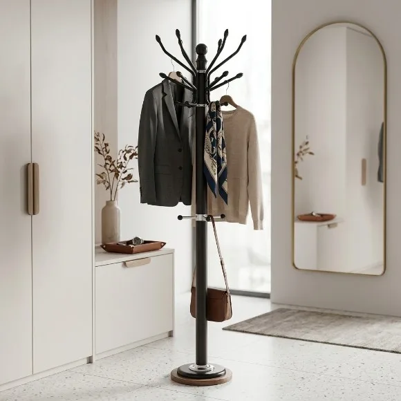 Luxury Freestanding Clothes Hanger Stand – Nordic Style Hat, Coat & Bag Organizer for Bedroom & Dressing Area