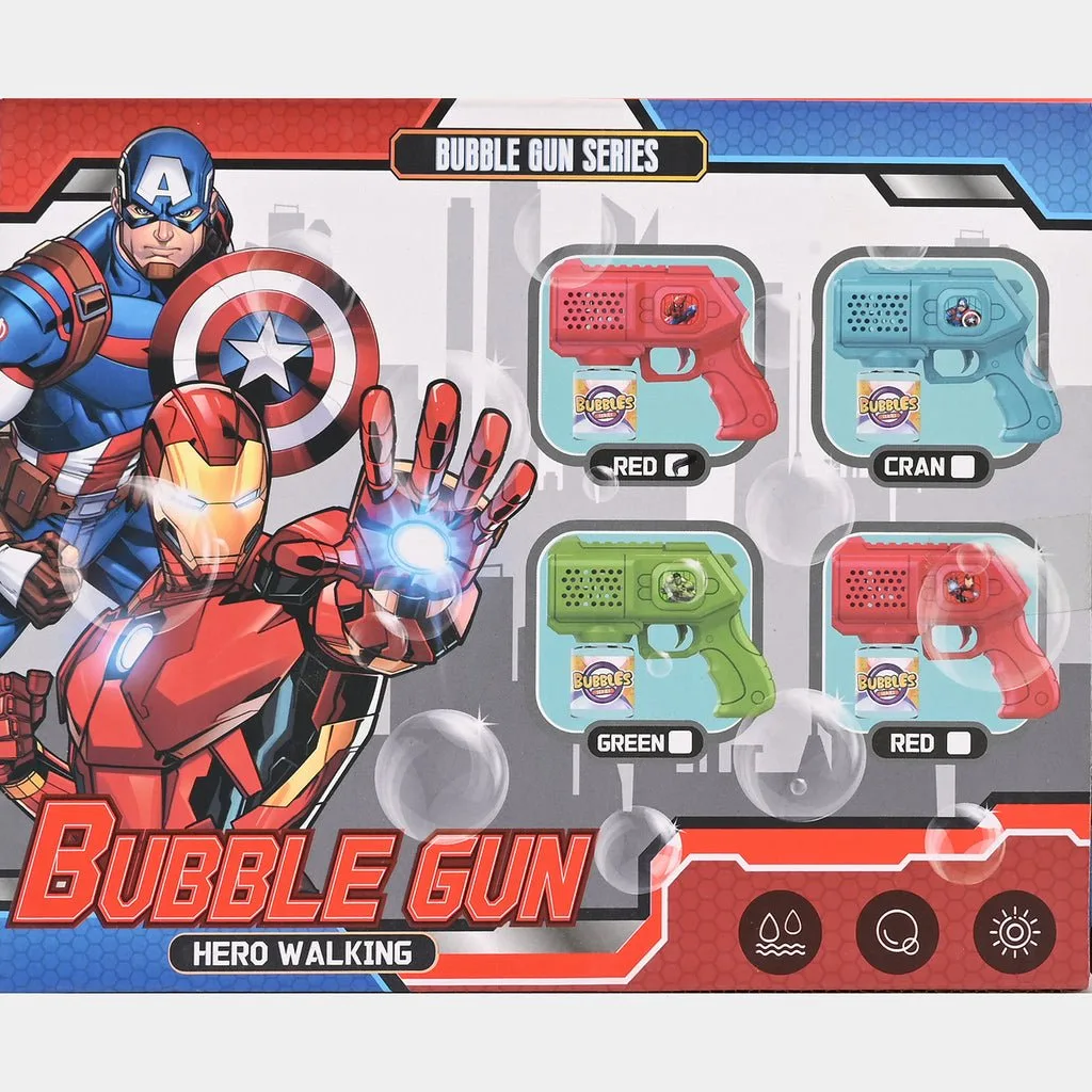 Super Hero Avengers Bubble Machine Gun Toy – Electric Automatic Soap Bubble Maker for Kids (Random Color)