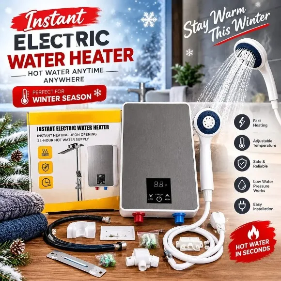 SverCrest Electric Instant Water Heater, Electric Instant Geyser with Shower